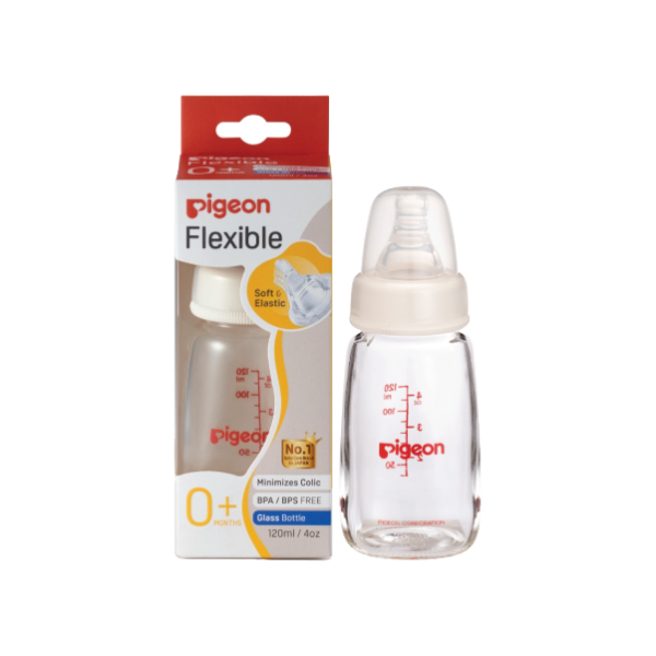 Flexible™ Glass Bottle with Peristaltic Teat (120ml)