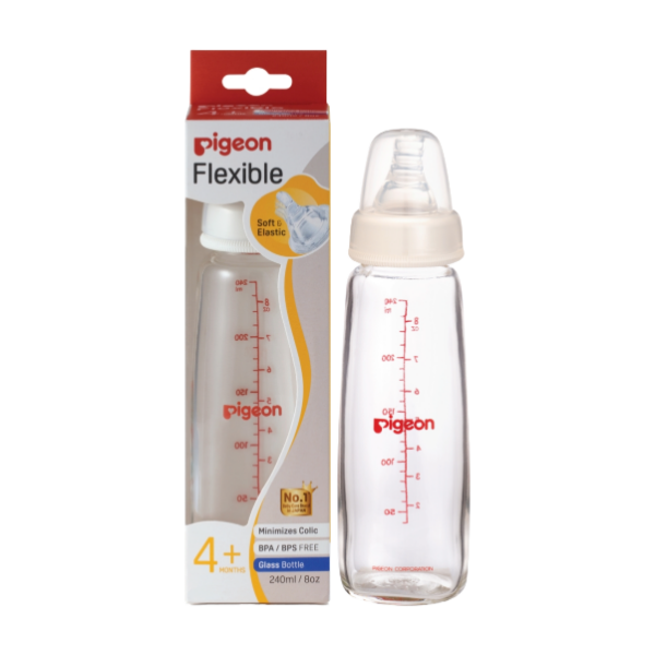 Flexible™ Glass Bottle with Peristaltic Teat (240ml)