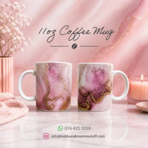#kiddyandmommystuff, #coffeemug, #coffee, #personalizedgift, #pinkandgold, #marble