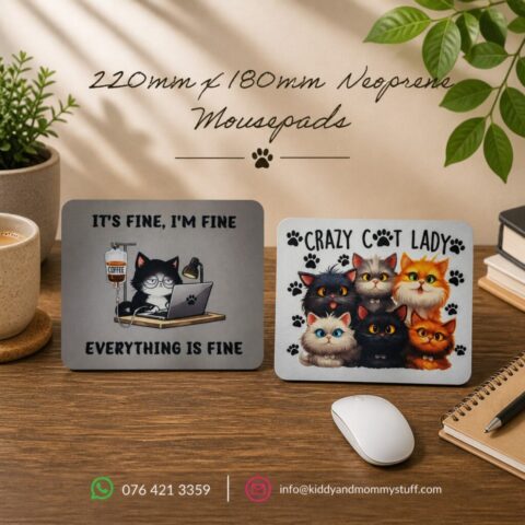 #kiddyandmommystuff, #mousepad, #neoprenemousepad, #personalizedgift, #crazycatlady